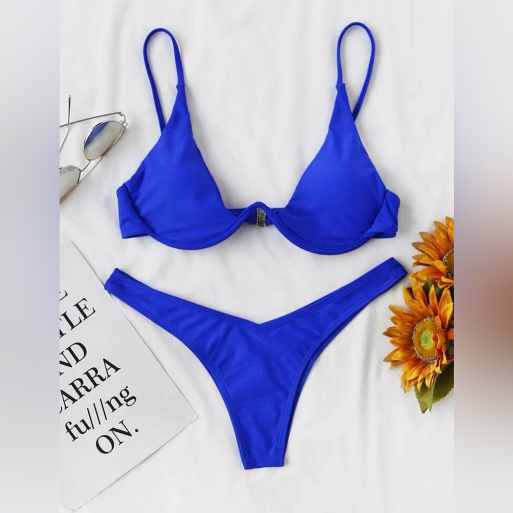 Size Small Mono Bikini Triangle Bra & High Cut Bikini Bottom